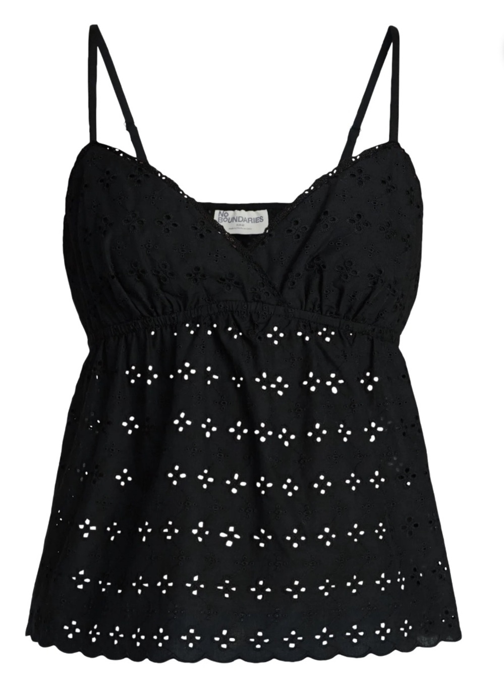 No Boundaries Cotton Eyelet Babydoll Cami